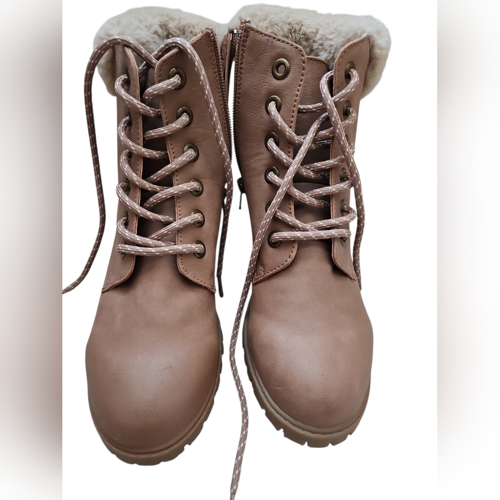 Madden Girl Women's Suede with Faux Fur Collar Boots